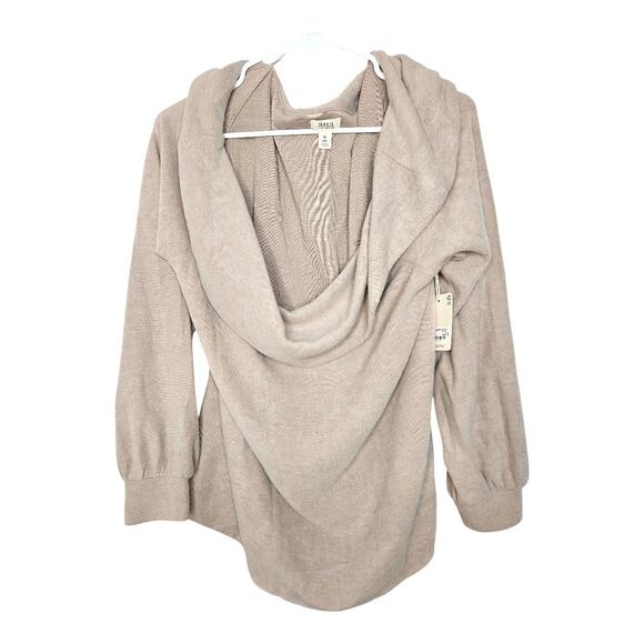 NEW ANA Women's Plus Size Fleece Cowl Neck Top with 3/4 Sleeves Brown (Size: 0X) - Picture 1 of 5